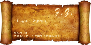 Fityor Gyoma névjegykártya